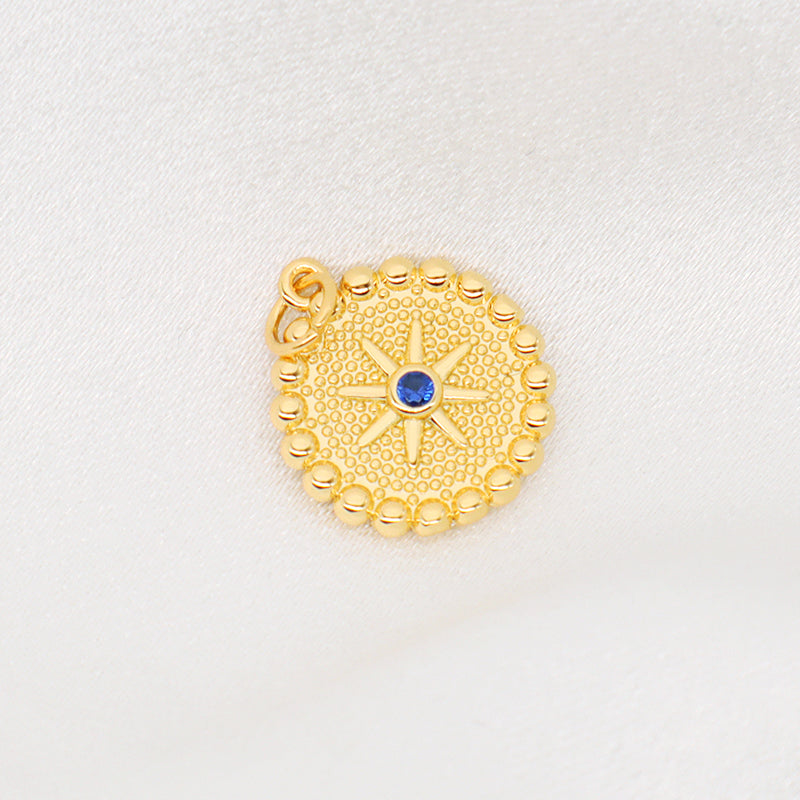 Custom Women DIY Wholesale China Factory Evil Eyes Charm Pendant Gold Plated CZ Sun Evil Eyes Pendant For Necklace Jewelry