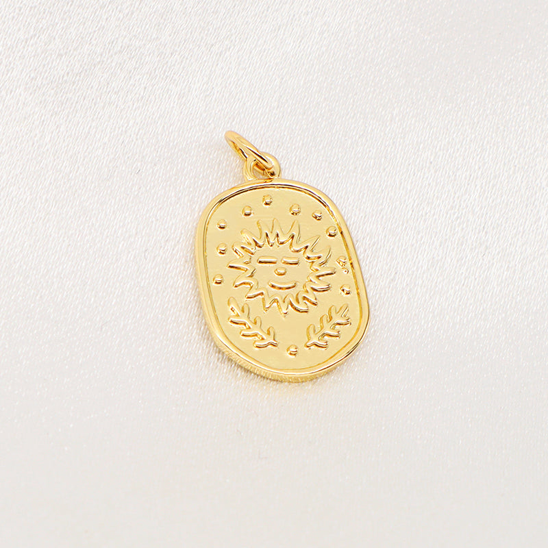 Fashion Custom Women DIY Wholesale China Factory Star Charm Necklace Pendant Jewelry Gold Plated CZ Sun Moon Star Hand Pendant