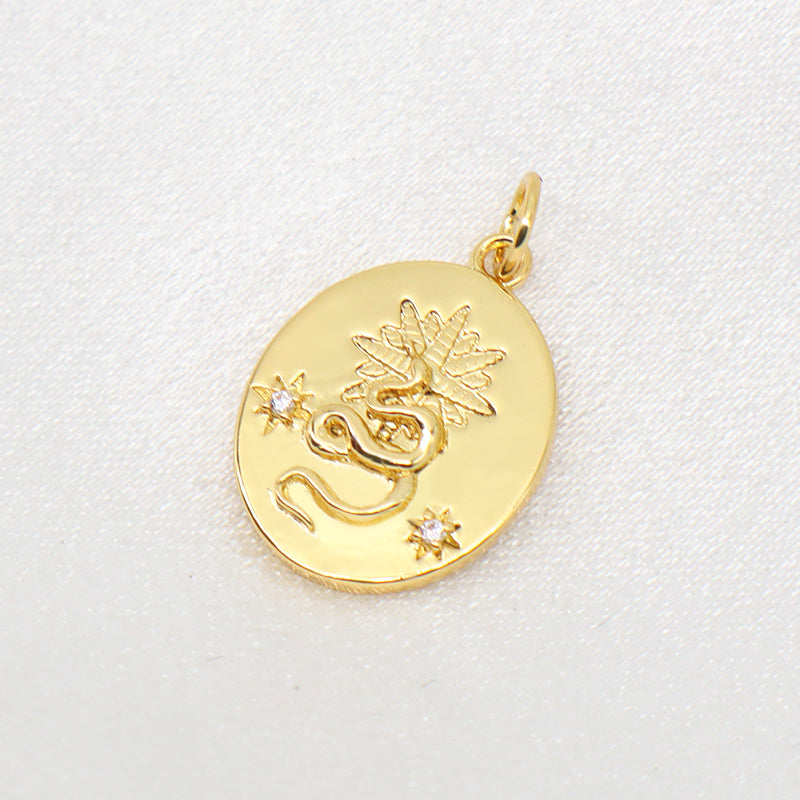Hot Selling Wholesale Custom Women DIY Spider Web Charm Pendant Jewelry Gold Plated CZ Snake Spider Web Pendant For Necklace