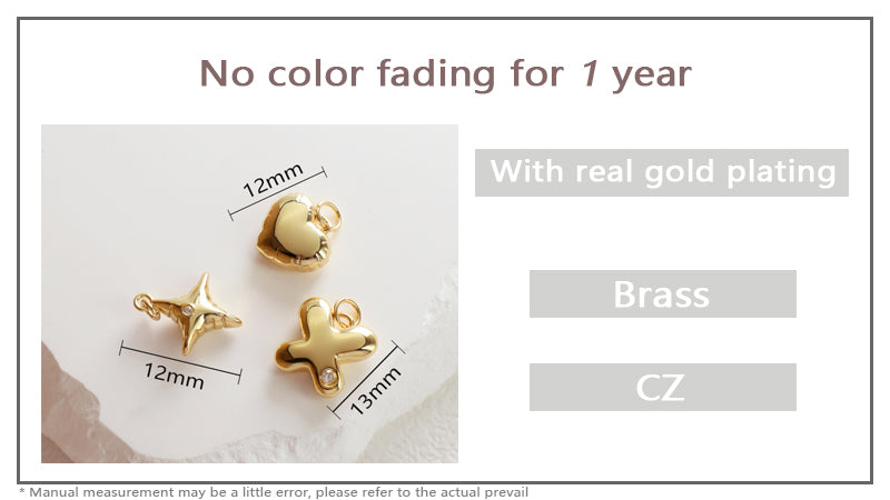 New Arrival Wholesale Custom Fashion Women DIY Gold Filled Charm Pendant Jewelry Gold Plated CZ Heart Pendant For Necklace