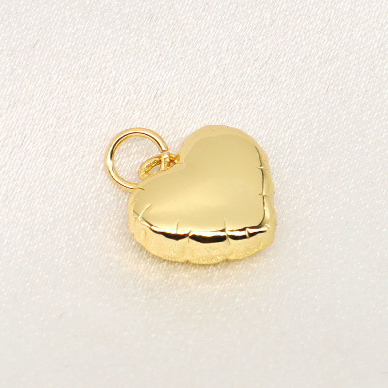 New Arrival Wholesale Custom Fashion Women DIY Gold Filled Charm Pendant Jewelry Gold Plated CZ Heart Pendant For Necklace