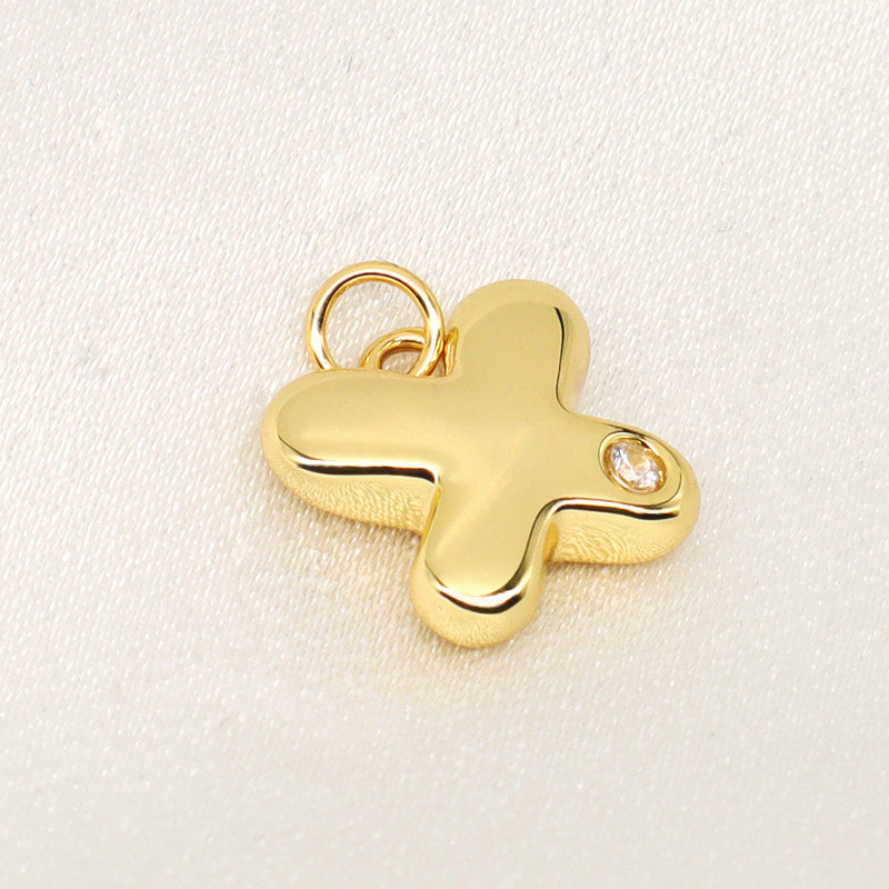 New Arrival Wholesale Custom Fashion Women DIY Gold Filled Charm Pendant Jewelry Gold Plated CZ Heart Pendant For Necklace