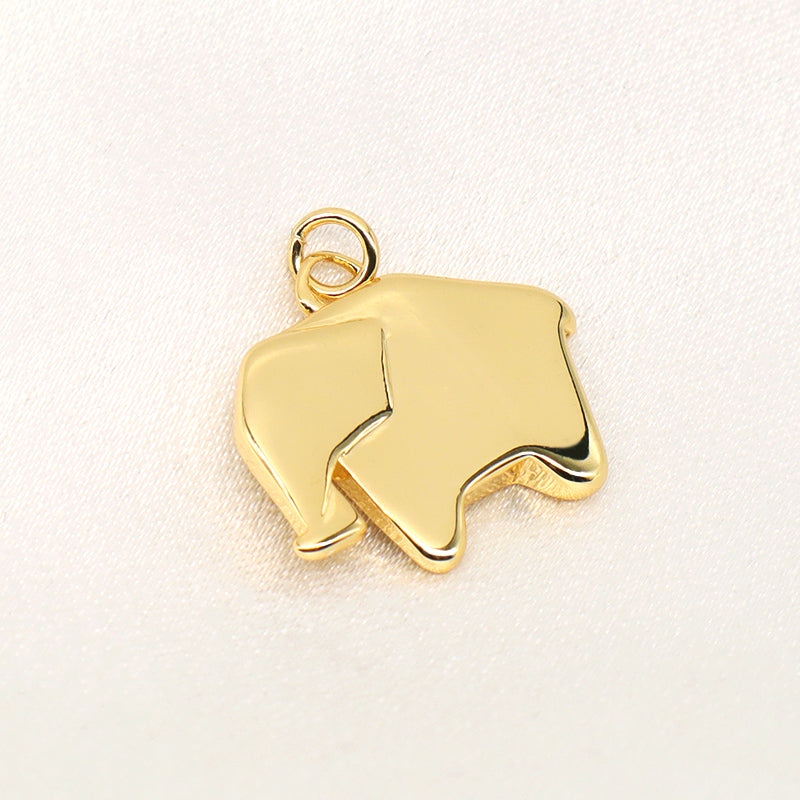 DIY Custom Wholesale Fashion Women Elephant Bird Kangaroo Rhinoceros Charm Necklace Pendant Jewelry Gold Plated Animal Pendant