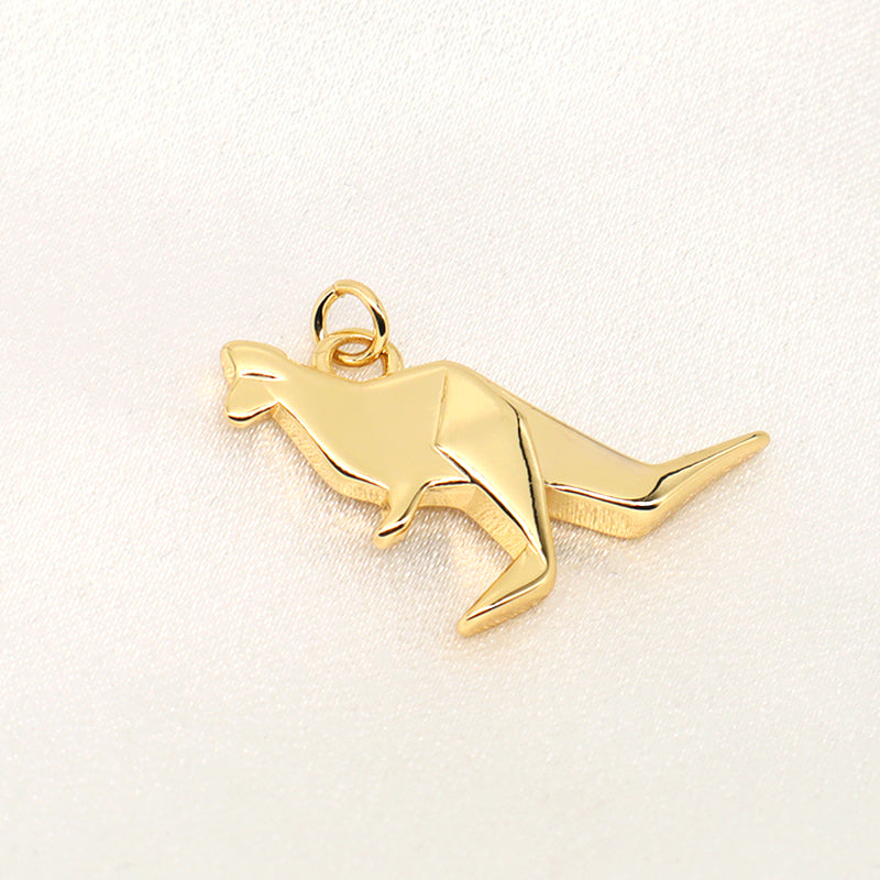 DIY Custom Wholesale Fashion Women Elephant Bird Kangaroo Rhinoceros Charm Necklace Pendant Jewelry Gold Plated Animal Pendant