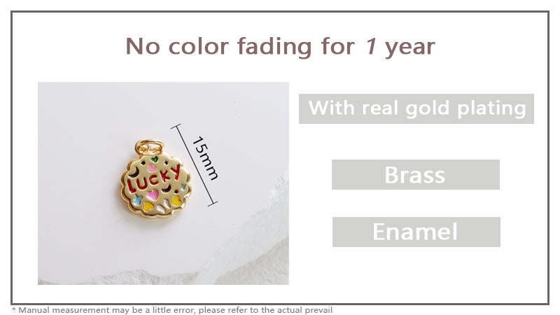 Custom Wholesale Colorful Heart Star Moon Charm Pendant Jewelry CZ Gold Plated Enamel Two-sided Lucky Love Pendant For Necklace