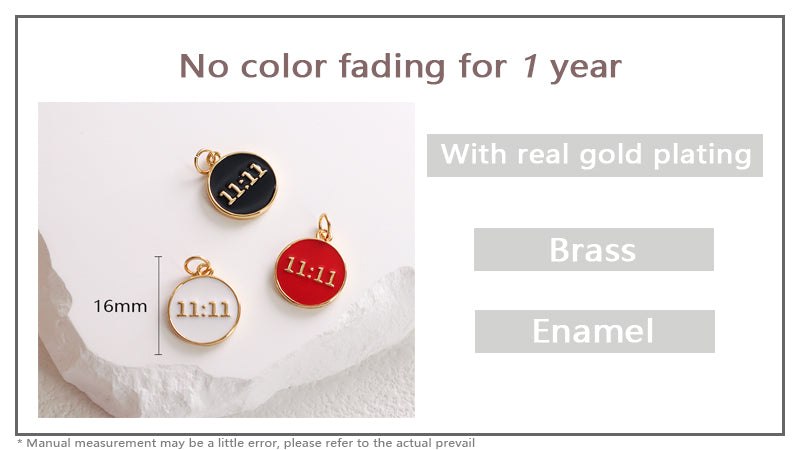 Factory Customized Diy Wholesale Red White Black Charm Pendant Jewelry Gold Plated Enamel Round Pendant For Necklace Making