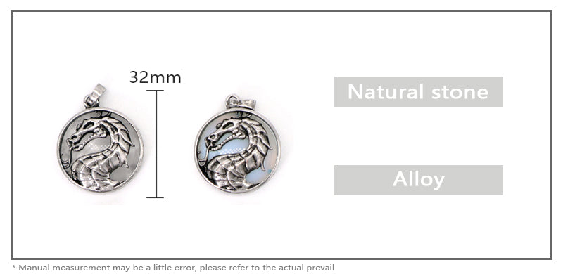 Custom Wholesale Various Healing Stone Alloy Dragon Charm Pendant Jewelry Black Plated Natural Stone Dragon Pendant For Necklace