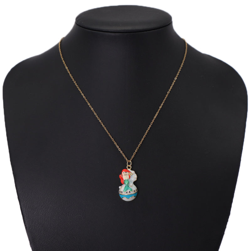 DIY Wholesale Dainty Gold Plated Mermaid Charm Jewelry Accessories Gift OEM Women Shell Enamel Mermaid Pendant For Necklace