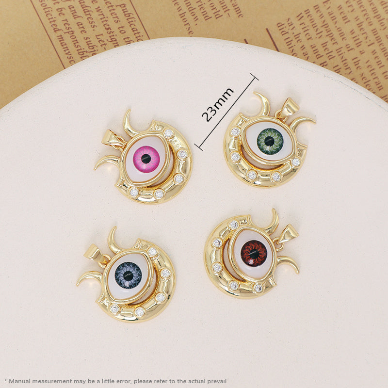 Wholesale Diy Custom Blue Green Brown Devil Eyes Pendant Charm Jewelry Women Turkish Evil Eyes Pendant Charms For Necklace