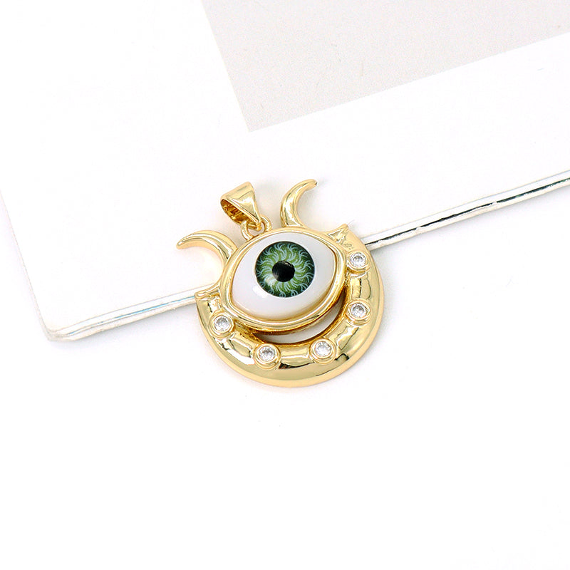 Wholesale Diy Custom Blue Green Brown Devil Eyes Pendant Charm Jewelry Women Turkish Evil Eyes Pendant Charms For Necklace