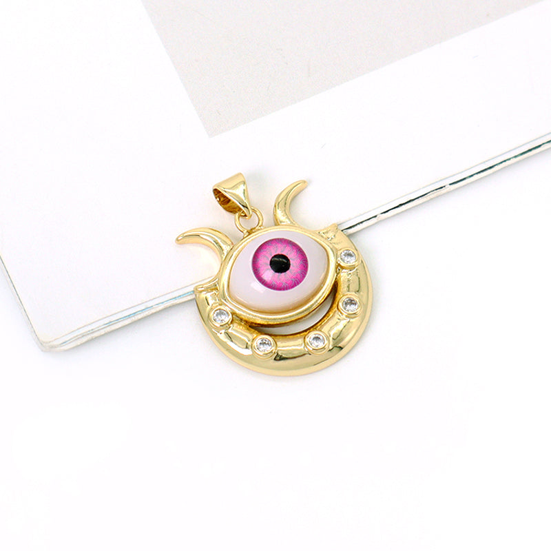 Wholesale Diy Custom Blue Green Brown Devil Eyes Pendant Charm Jewelry Women Turkish Evil Eyes Pendant Charms For Necklace