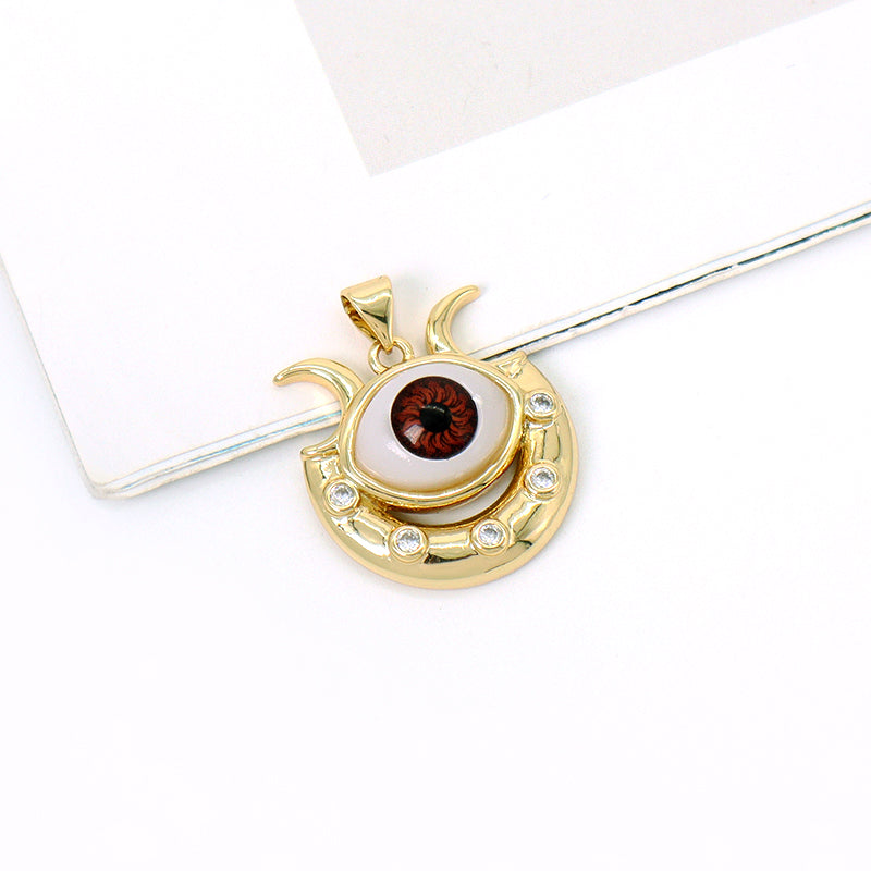 Wholesale Diy Custom Blue Green Brown Devil Eyes Pendant Charm Jewelry Women Turkish Evil Eyes Pendant Charms For Necklace