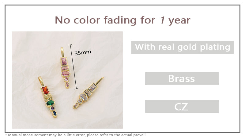 New Arrival Wholesale China Factory Customized DIY Charm Pendant Jewelry Gold Plated Colorful CZ Necklace Pendant For Women
