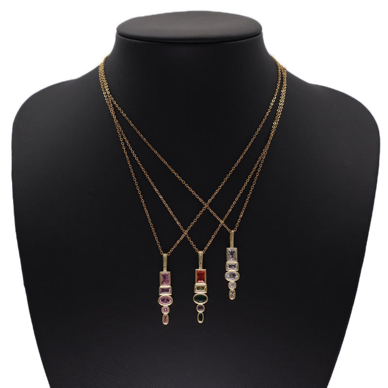 New Arrival Wholesale China Factory Customized DIY Charm Pendant Jewelry Gold Plated Colorful CZ Necklace Pendant For Women