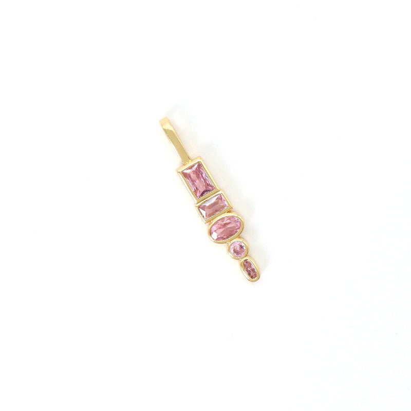 New Arrival Wholesale China Factory Customized DIY Charm Pendant Jewelry Gold Plated Colorful CZ Necklace Pendant For Women