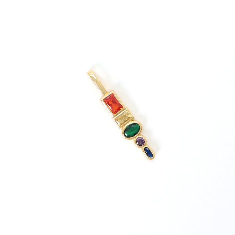 New Arrival Wholesale China Factory Customized DIY Charm Pendant Jewelry Gold Plated Colorful CZ Necklace Pendant For Women