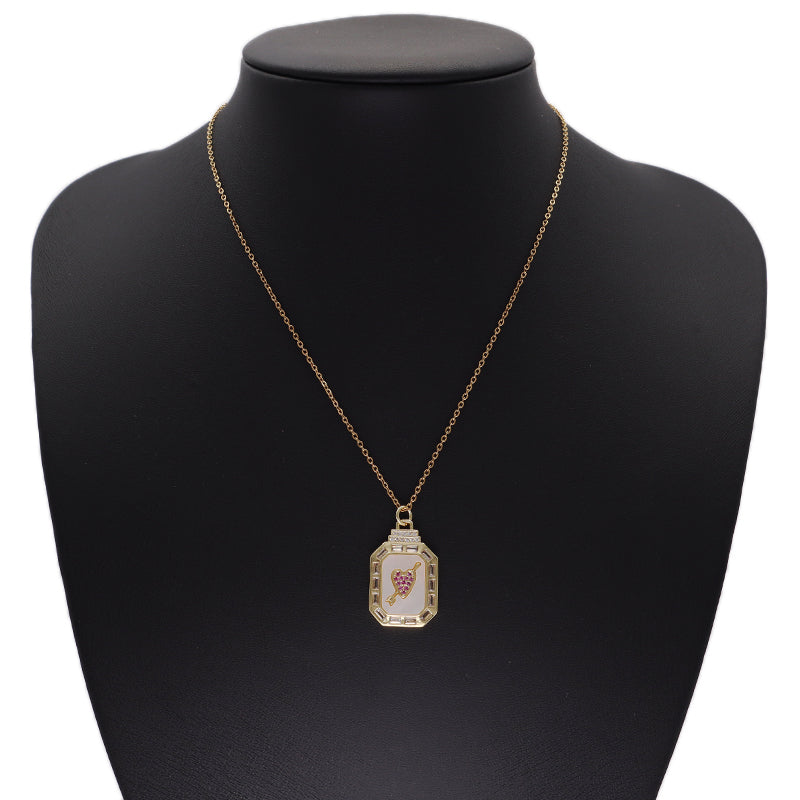 Hot Sell DIY China Factory Wholesale Custom Shell Heart Charm Necklace Pendant Jewelry CZ Gold Plated Cupid Arrow Heart Pendant