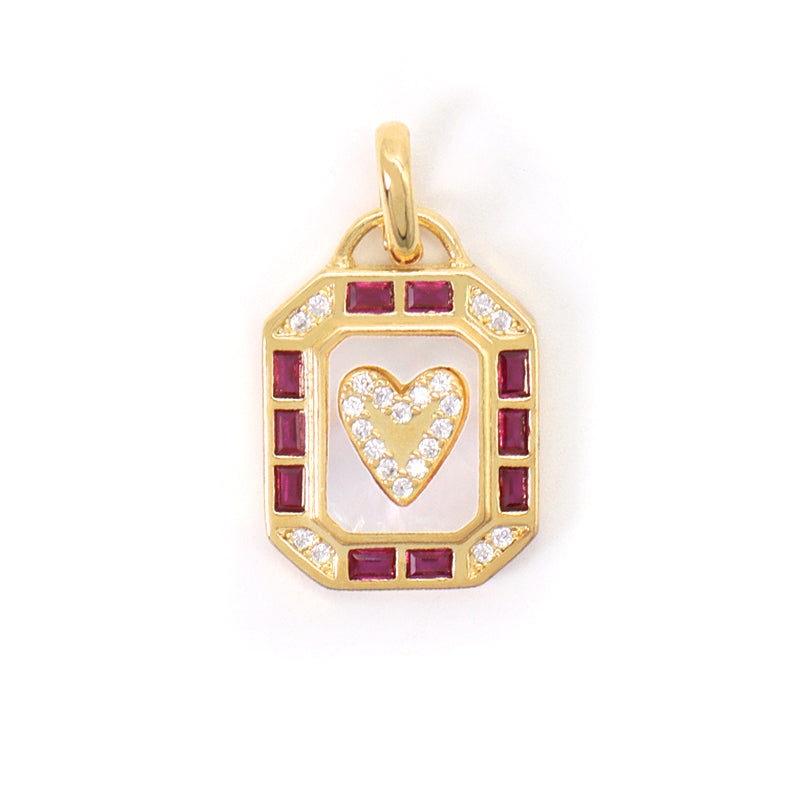 Various Color DIY China Factory Custom Shell Heart Charm Pendant Jewelry CZ Gold Plated Natural Shell Heart Pendant For Necklace