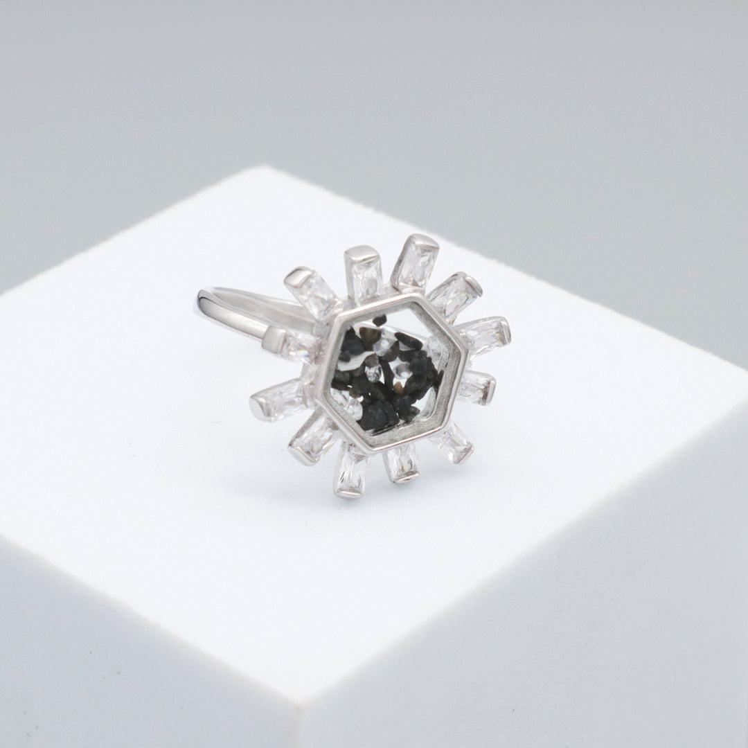 New Arrival Custom Good Quality Wholesale Manufacture China Factory CZ Round Glass Mirror Rhodium Plated 925 Sterling Silver Ring For Women Gift