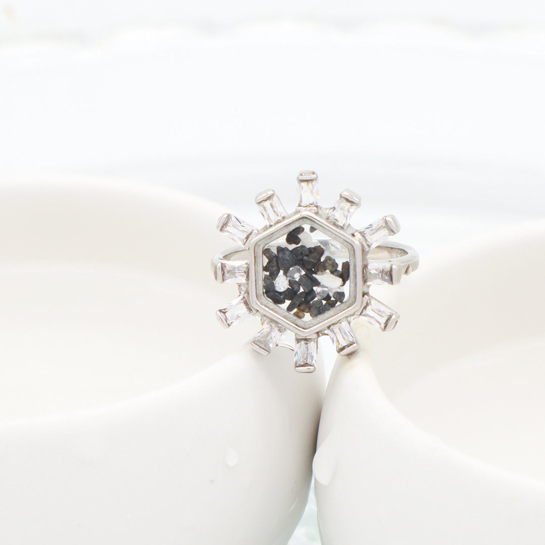 New Arrival Custom Good Quality Wholesale Manufacture China Factory CZ Round Glass Mirror Rhodium Plated 925 Sterling Silver Ring For Women Gift