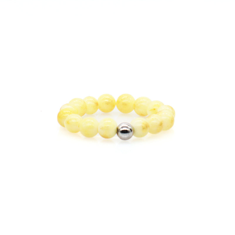 OEM Rhodium Brass Beads Wholesale Factory Custom Colorful Handmade GemStone Stretch 5mm Natural Stone Beaded Ring For Women
