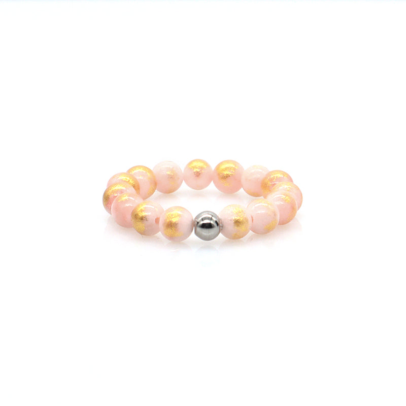 OEM Rhodium Brass Beads Wholesale Factory Custom Colorful Handmade GemStone Stretch 5mm Natural Stone Beaded Ring For Women