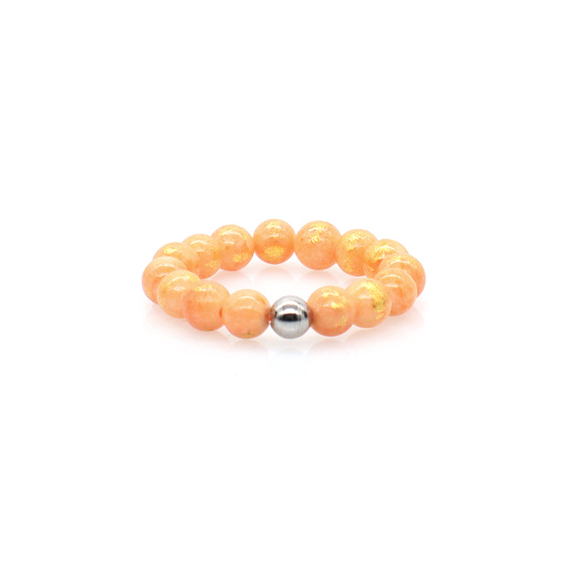 OEM Rhodium Brass Beads Wholesale Factory Custom Colorful Handmade GemStone Stretch 5mm Natural Stone Beaded Ring For Women