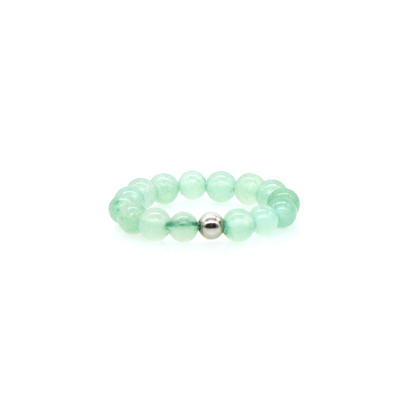 Men Women Fashion 5mm Natural Stone OEM Wholesale Manufacture Handmade Custom Factory Rhodium Brass Gemstone Beads Stretch Ring