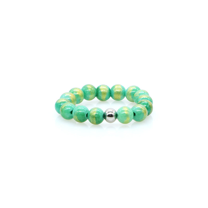 Men Women Fashion 5mm Natural Stone OEM Wholesale Manufacture Handmade Custom Factory Rhodium Brass Gemstone Beads Stretch Ring