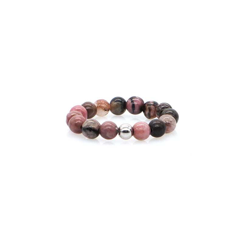 Bohemian Handmade Natural Semi-precious Stone Ring Multi Color Custom OEM Stretch Rope Gemstone Ring Boho 5mm Bead For Men Women