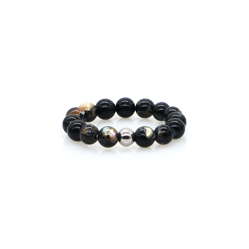 OEM Customized Handmade Healing 5mm Natural Stone Elastic Ring Wholesale Fashionable Gemstone Round Beads Ring For Men Women
