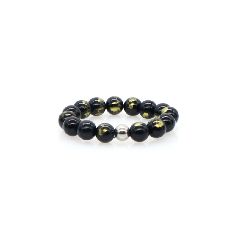 OEM Customized Handmade Healing 5mm Natural Stone Elastic Ring Wholesale Fashionable Gemstone Round Beads Ring For Men Women