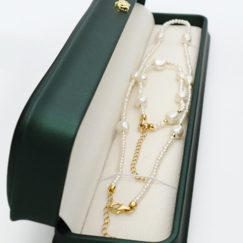 Handmade Wholesale Custom Women Shell Conch SeaStar Pendant Necklace Gold Plated Freshwater Pearl Beads Bracelet Jewelry Set