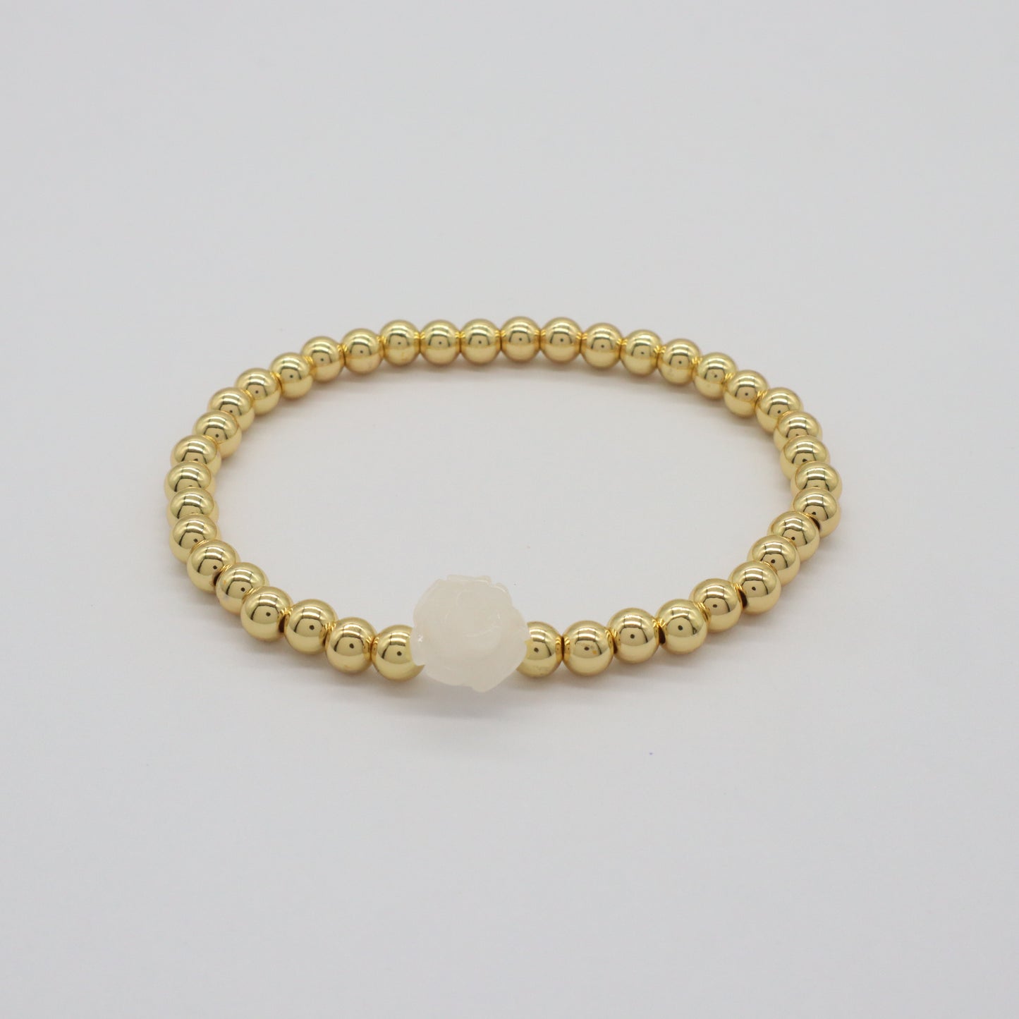 Newest Wholesale Manufacture Factory OEM Customized Handmade Fashionable 4mm Brass Bead Shell Charm Bracelet For Gift Women