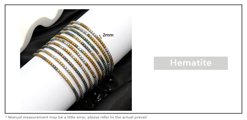 Best Friend Ajustable Handmade OEM Wholesale Fashionable Customized Woven Braided Hematite Beads Bangle Bracelet For Women Men