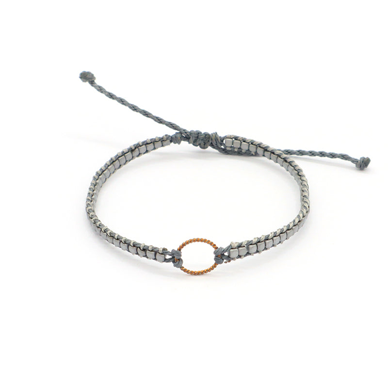 Wholesale China Factory Fashion Handmade OEM Customized Woven Ajustable 925 Sterling Silver Round Charm Hematite Beads Bracelet