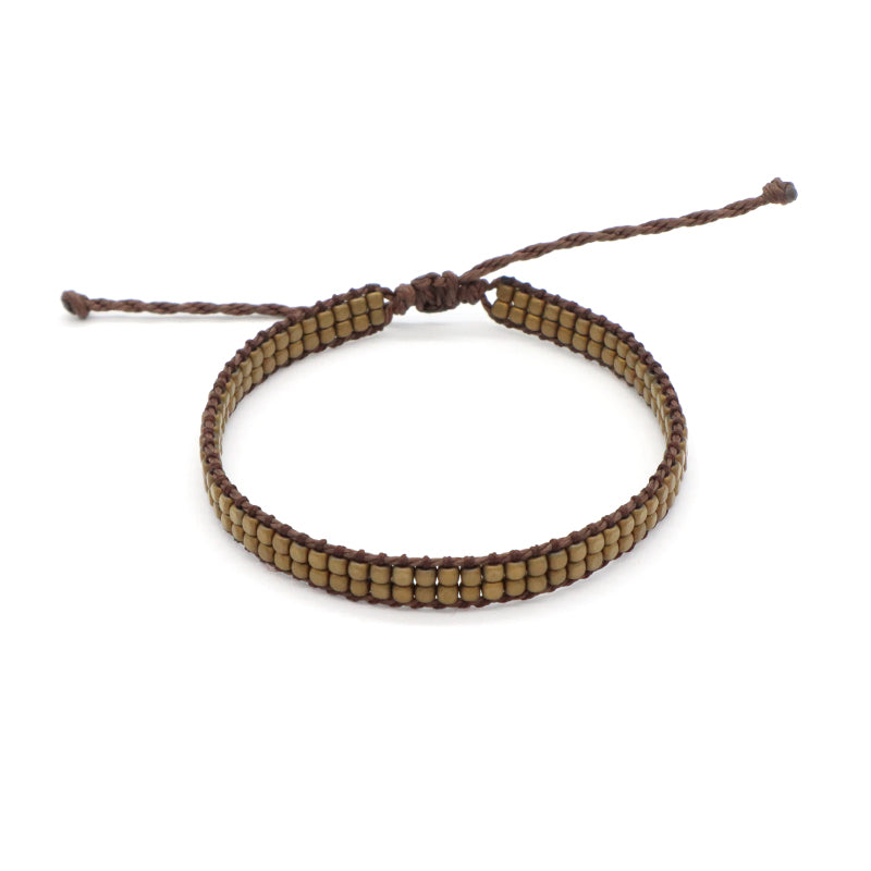 OEM Simple Design Custom Woven Wholesale Best Friend Handmade Adjustable Double Layers Hematite Beads Bangle Bracelet