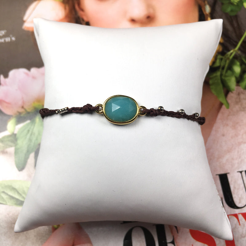 Wholesale New Design Stylish Ladies Bracelet Malachite Semi-precious Crystal 925 Sterling Silver Natural Stone Charm Bracelet