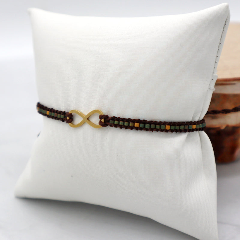 Custom  Miyuki Seed Beads Macrame Bracelet Jewelry Adjustable Woven Handmade Cross Skull Stainless Steel Charm Miyuki Bracelet