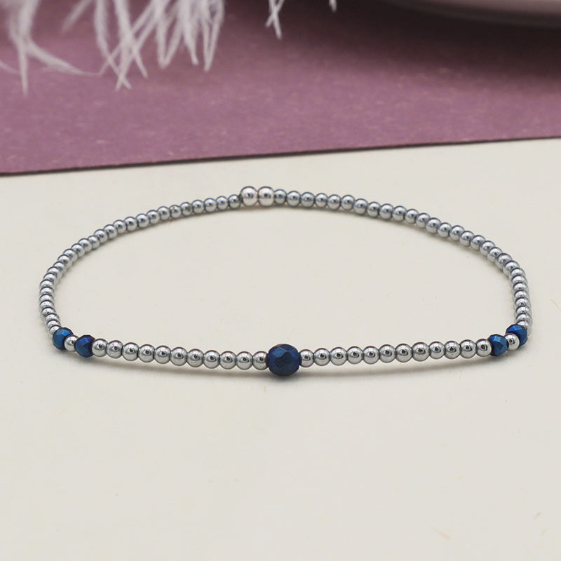 Manufacture China Factory Oem Handmade Wholesale Fashion Bangle Bracelet Custom Blue Beads Charms Men Bracelets