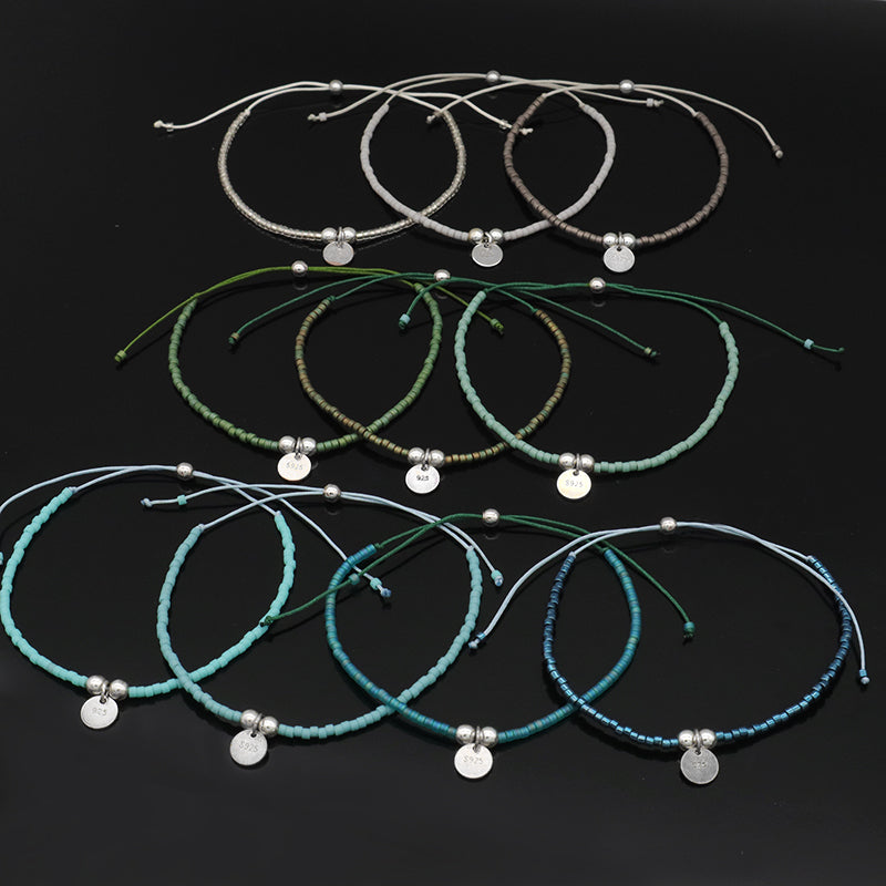 Summer Girls Handmade New Style Multi Color 925 Sterling Silver Beads Bracelet Jewelry Custom Charms Miyuki Beaded Bracelet