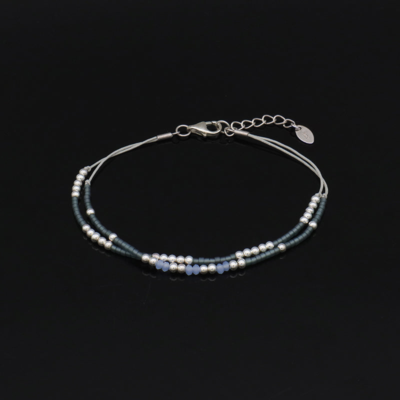 Double Layer Handmade Miyuki Beaded Bracelet Jewelry Fashion Women Multi Color Custom 925 Sterling Silver Beads Bracelet