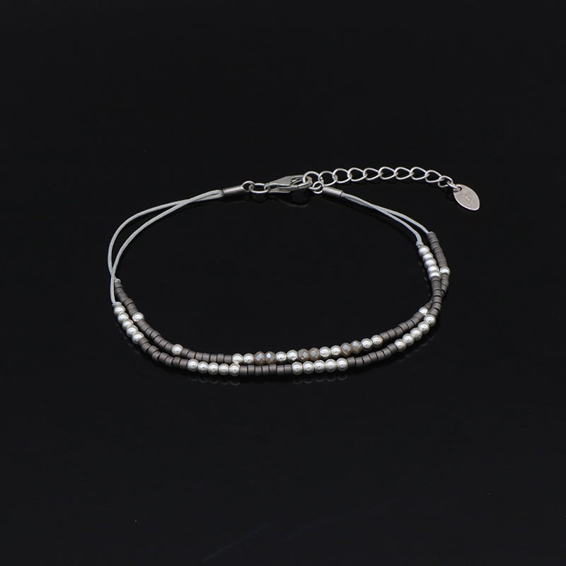 Double Layer Handmade Miyuki Beaded Bracelet Jewelry Fashion Women Multi Color Custom 925 Sterling Silver Beads Bracelet