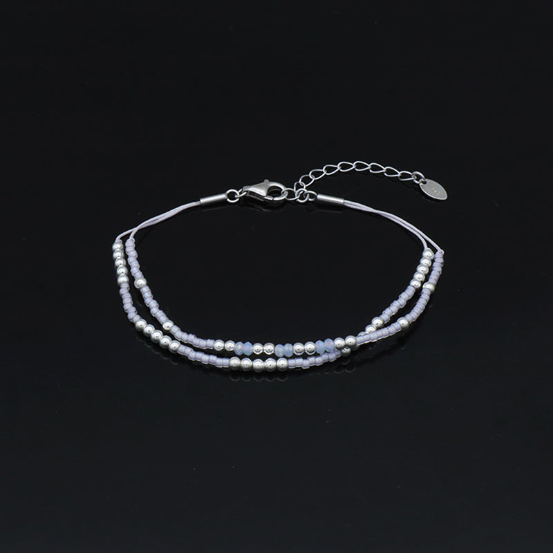 Double Layer Handmade Miyuki Beaded Bracelet Jewelry Fashion Women Multi Color Custom 925 Sterling Silver Beads Bracelet