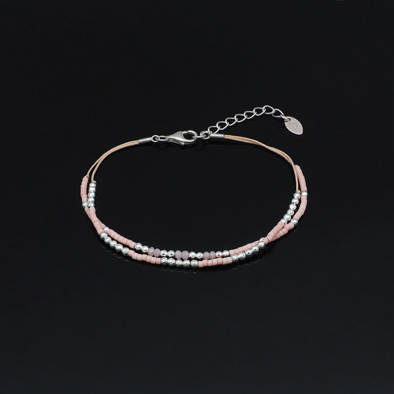 Double Layer Handmade Miyuki Beaded Bracelet Jewelry Fashion Women Multi Color Custom 925 Sterling Silver Beads Bracelet