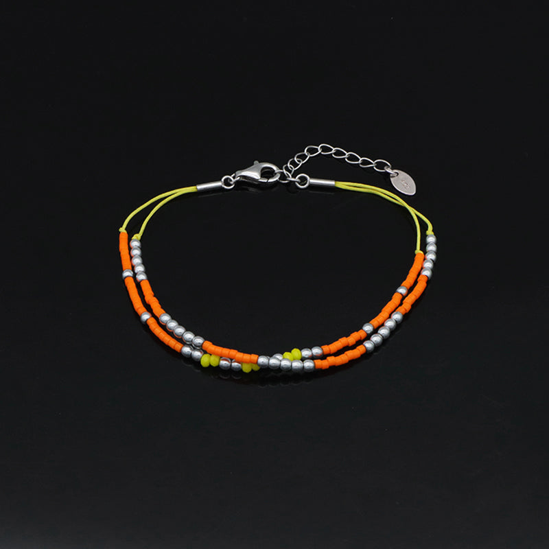 Double Layer Handmade Miyuki Beaded Bracelet Jewelry Fashion Women Multi Color Custom 925 Sterling Silver Beads Bracelet