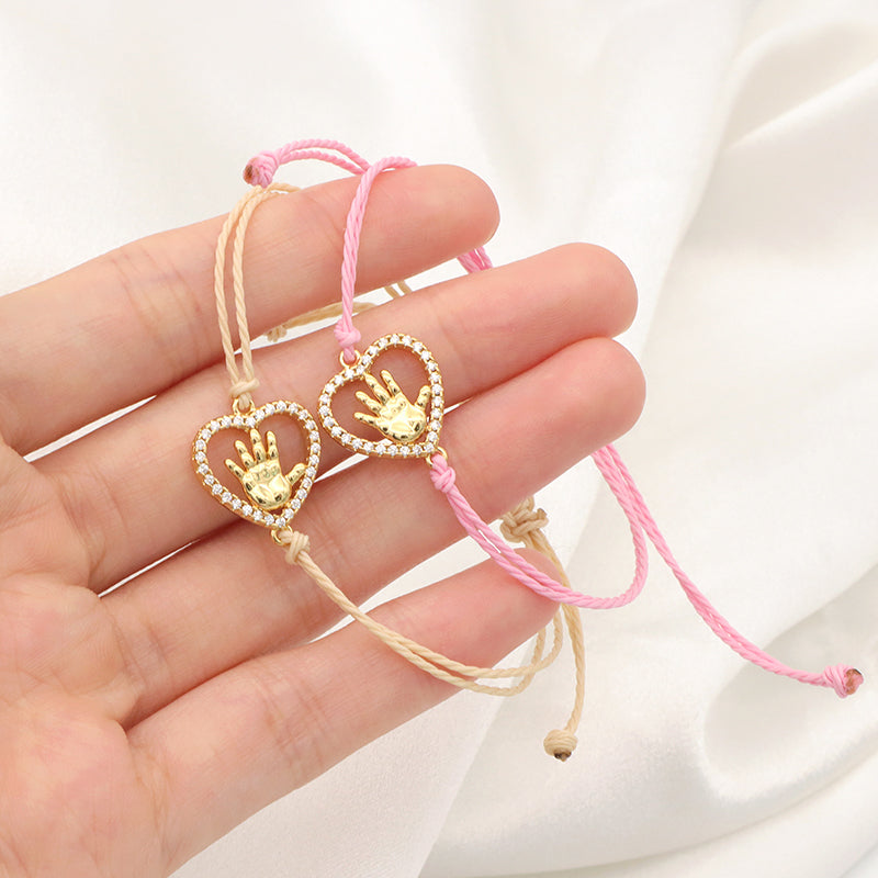 Simple Design Best Selling Product Ladies Gold Plated Shining Star Heart Butterfly Crystal Charm Bracelet Jewelry Adjustable Rope Thread Bracelet