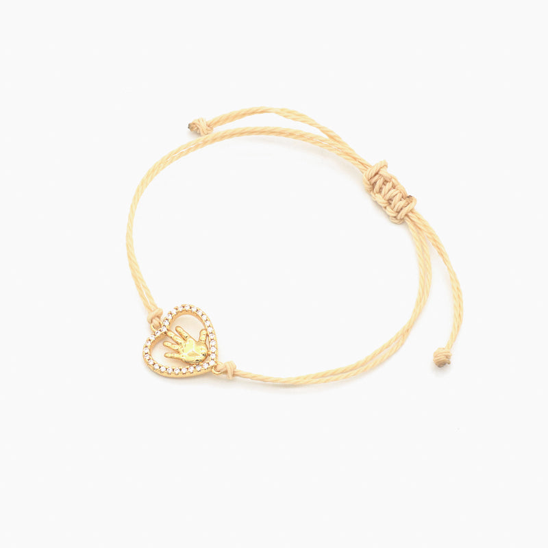 Simple Design Best Selling Product Ladies Gold Plated Shining Star Heart Butterfly Crystal Charm Bracelet Jewelry Ajustable Rope Thread Bracelet