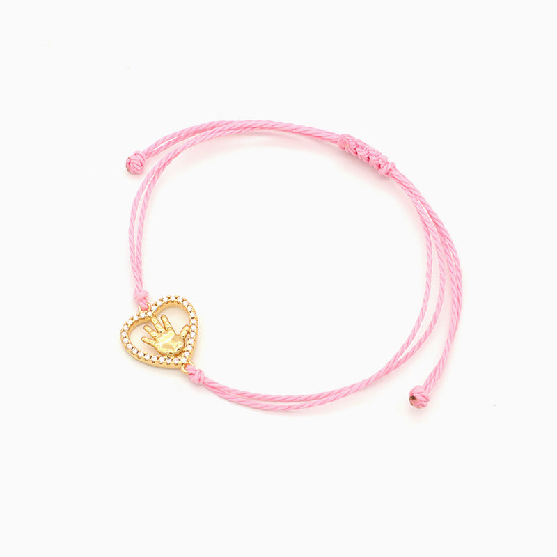 Simple Design Best Selling Product Ladies Gold Plated Shining Star Heart Butterfly Crystal Charm Bracelet Jewelry Ajustable Rope Thread Bracelet