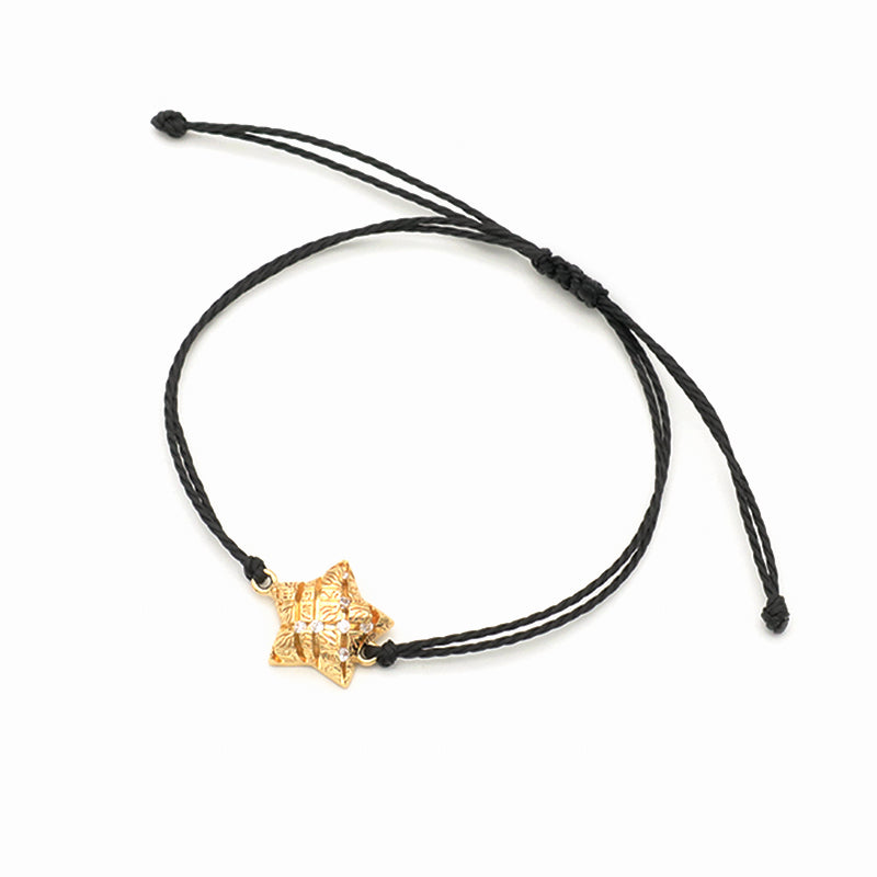 Simple Design Best Selling Product Ladies Gold Plated Shining Star Heart Butterfly Crystal Charm Bracelet Jewelry Ajustable Rope Thread Bracelet